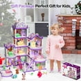 thumbnail image 6 of Dollhouse with Furniture Accessories, Dolls, Lights, 4 stories Toddler Doll Houses for 6 Years Old Girls Pretend Cottage Toy House Gift for Kids 6+, 6 of 7