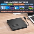 thumbnail image 3 of Unidad externa de CD DVD USB 3.0 USB-C ROOFULL con 4 puertos USB, 3 of 5
