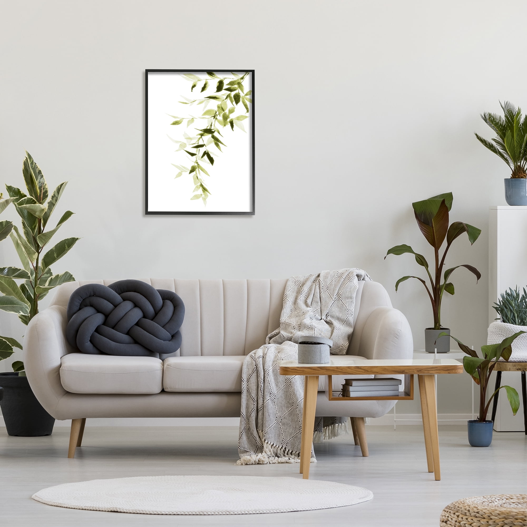 Stupell Industries Falling Green Vines Soft Watercolor Cascading Plant Leaves, 24 x 30, Design by Lanie Loreth
