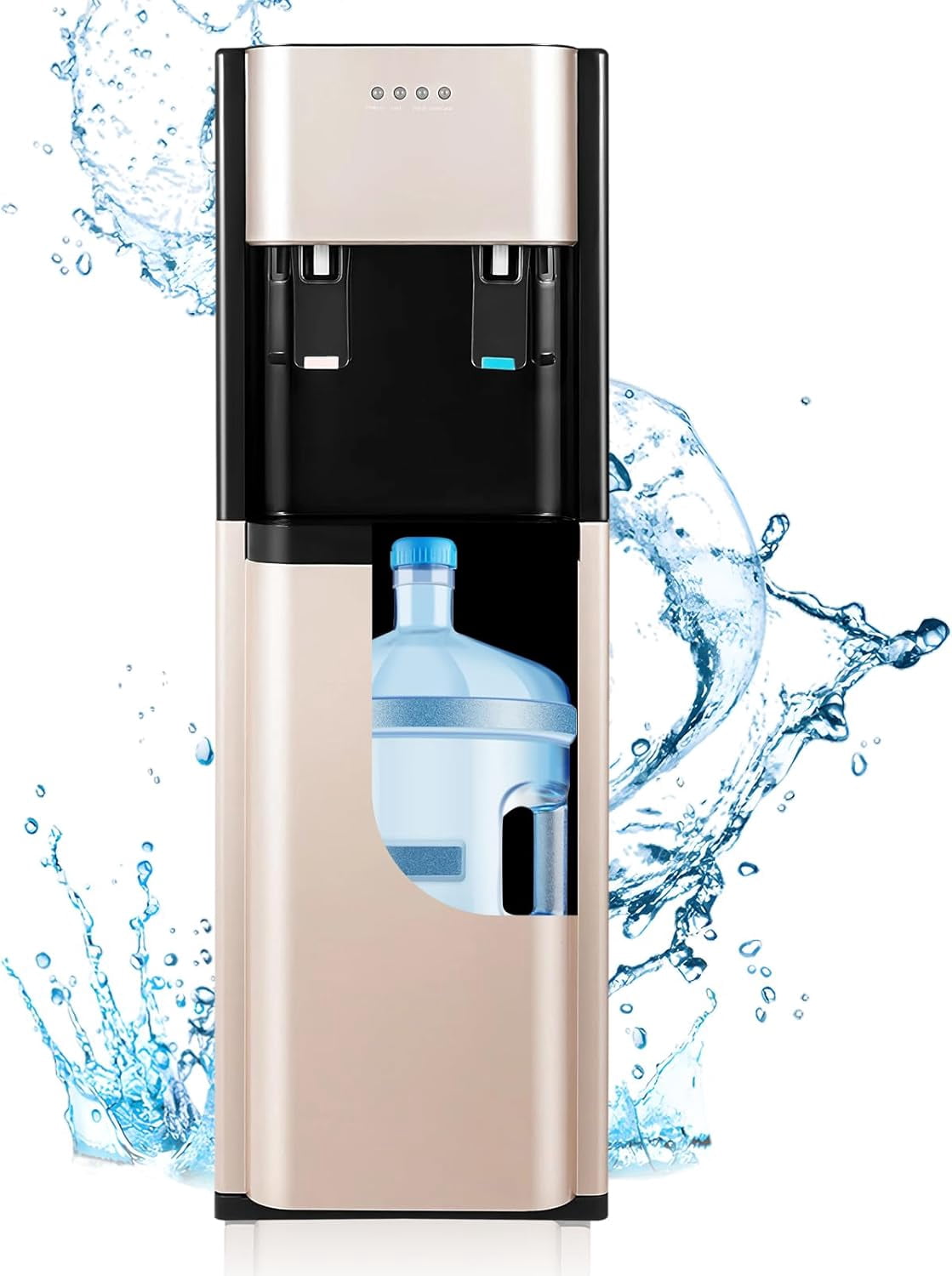 Water Cooler Dispenser for 5 Gallon Bottle 620W Bottom Loading Water Cooler Dispenser with Hot & Cold Water Stainless Steel Water Dispenser for Homes, Kitchens, Offices