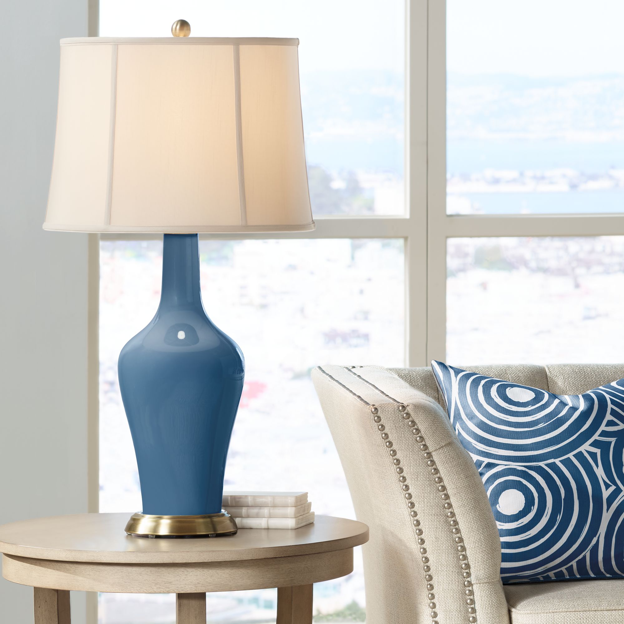 Color + Plus Regatta Blue Anya Table Lamp