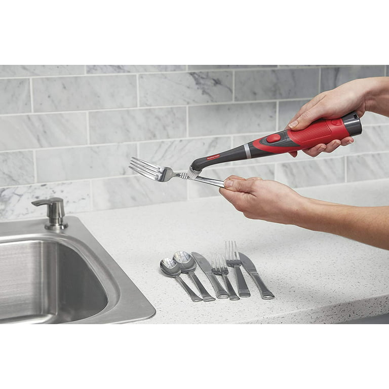 Rubbermaid Cleaning Power Scrubber Brush Polish Detail Kit 8 Pieces Red and Gray