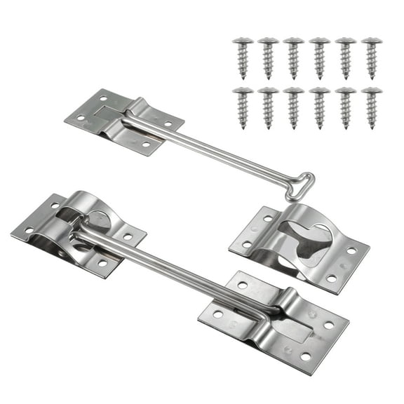 2 Set Universal RV Door Latch Replacement Trailer Door Latch Kit for RV Trailers Metal Silver Tone