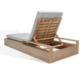 thumbnail image 2 of SAFAVIEH OUTDOOR COUTURE Lanai Wood Chaise Lounge Chair Dark Brown / Beige, 2 of 7