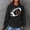 Black, variant on jjayotai Women's Sports Hooded Sweatshirt, Loose Casual Round Neck Hooded Long Sleeved Sweatshirt Fall Tops