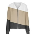 thumbnail image 5 of HAiming Jacket for Women Zip up Color Block V Neck Coat Casual Long Sleeve Winter Soft Comfy Outwear Clothes, 5 of 5