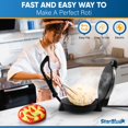 thumbnail image 2 of StarBlue Roti Maker de 10 pulgadas con calentador Roti gratuito y mango extraíble, la máquina eléctrica automática antiadherente de acero inoxidable para hacer estilo indio Chapati, omelette, Roti AC, 2 of 5