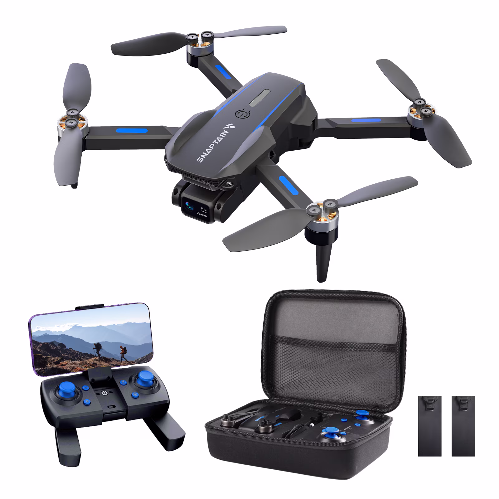 thumbnail image 1 of SNAPTAIN S5C Elite WiFi FPV Drone avec Caméra 1080P FHD, Commande Vocale, Contrôle Gestuel Quadricoptère RC pour Débutants avec Maintien d'Altitude, RF une Touche Décollage/atterrissage, Compatible avec Casque VR, 1 of 6