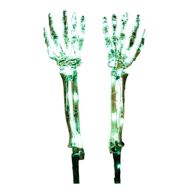 Bones Hand Halloween Props tamaño real para patio al aire libre jardín césped (verde)