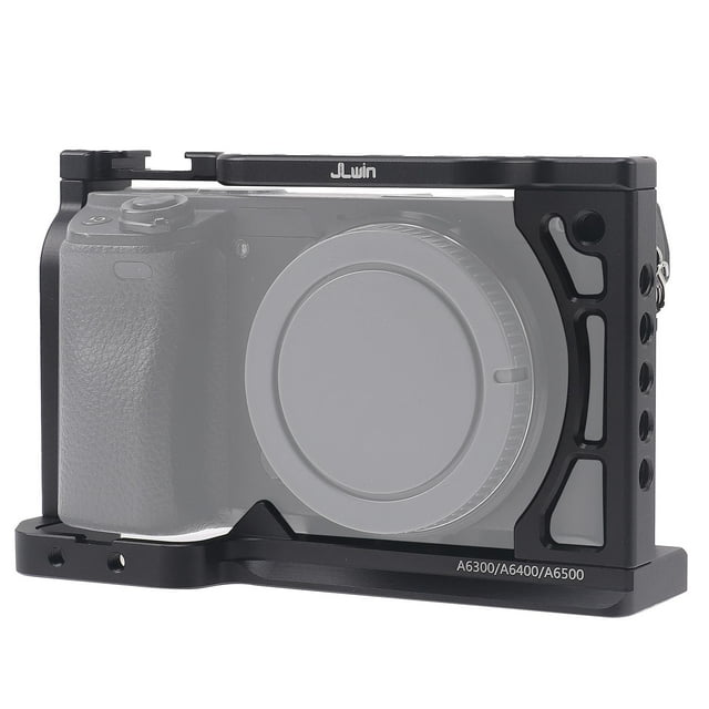 Jaula para cámara, zapata fría integrada con protector de puntos de montaje de 1/4" 3/8" para A6500 A6400 Salvador Estuche protector