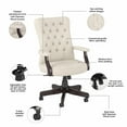 thumbnail image 6 of Bush Salinas Adjustable Height Fabric Office Chair with Arms in Cream, 6 of 7
