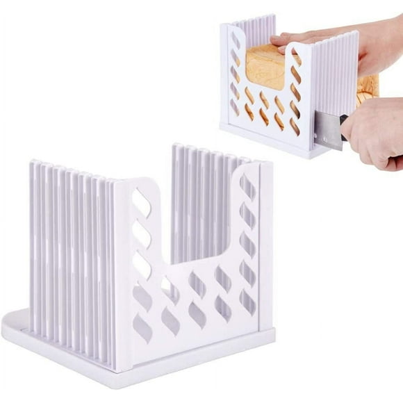 Bread Slicer Adjustable Toast Slicer Toast Cutting Guide for Homemade Bread, Plastic Bread Slicer Loaf for Slicing Bread Foldable Kitchen Baking Tools