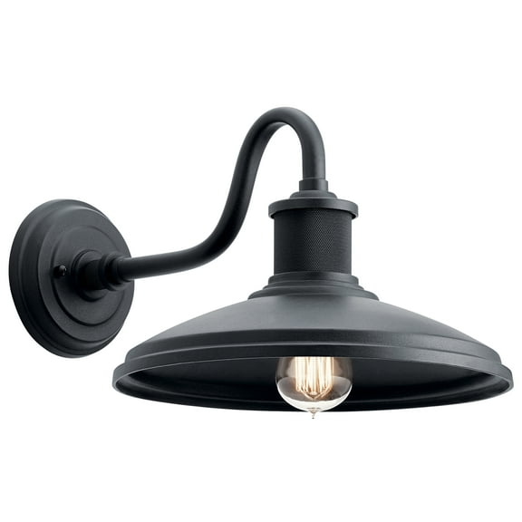 Open Box Kichler Allenbury 1 Light Textured Black Outdoor Wall Sconce with Clear Seeded Glass