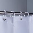 thumbnail image 6 of Stall Fabric Shower Curtains Bathroom, Waterproof Washable Polyester Set 6 Hooks Rings,Teal Light Blue Ombre White, Narrow Size 36" W x 72" L Inch, 6 of 6