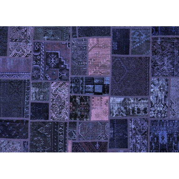 Ahgly Company Indoor Rectangle Oriental Blue Modern Area Rugs, 2' x 5'