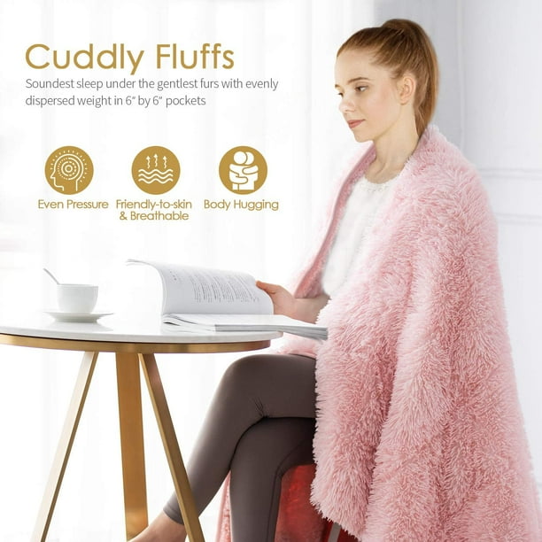 Mr.Sandman Faux Fur Sherpa Weighted Blanket for Full Queen Size Bed Super Soft Long Fur Throw Blanket for Bed Couch Chair Photo Props 60 80