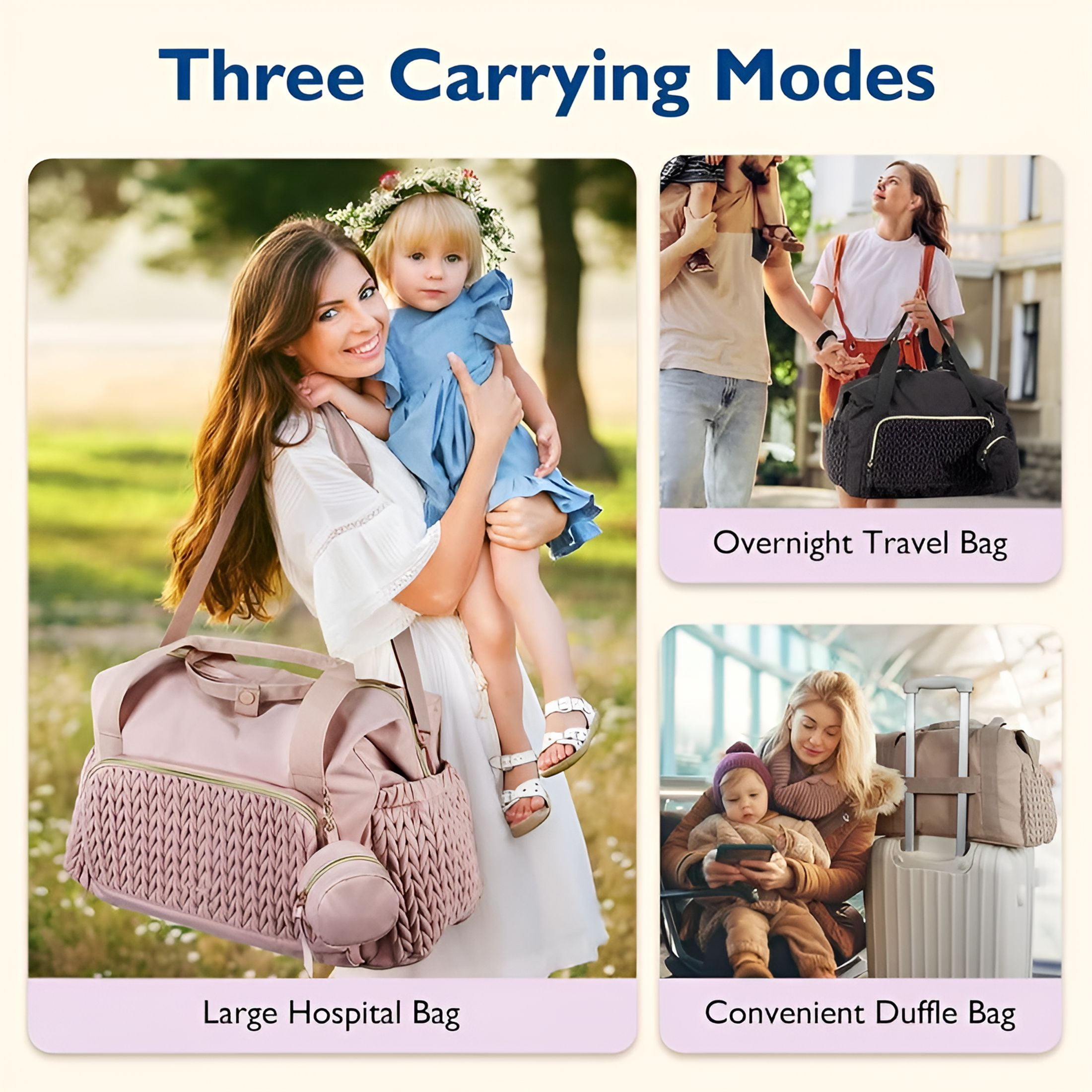 GASTROPOD 2026 New Diaper Bag Tote,Large Capacity Travel Diaper Bags,Hospital Bag for Labor Delivery,Baby Bag with Pacifier Case for Travel,Outing,Stroller,Baby Shower