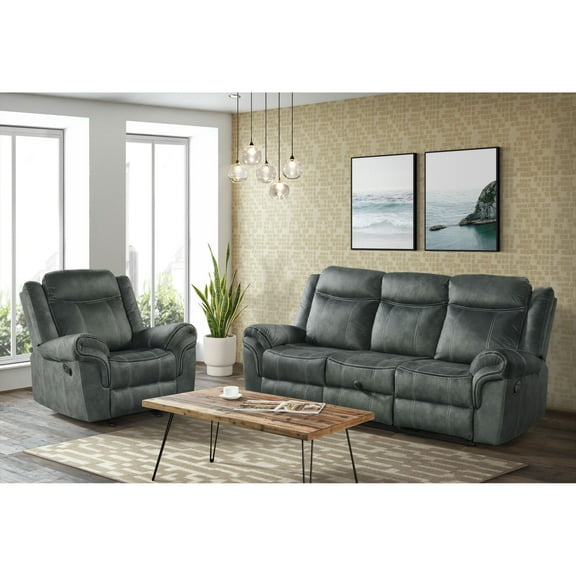 Picket House Furnishings Tasso Glider Recliner in FB367 Charcoal