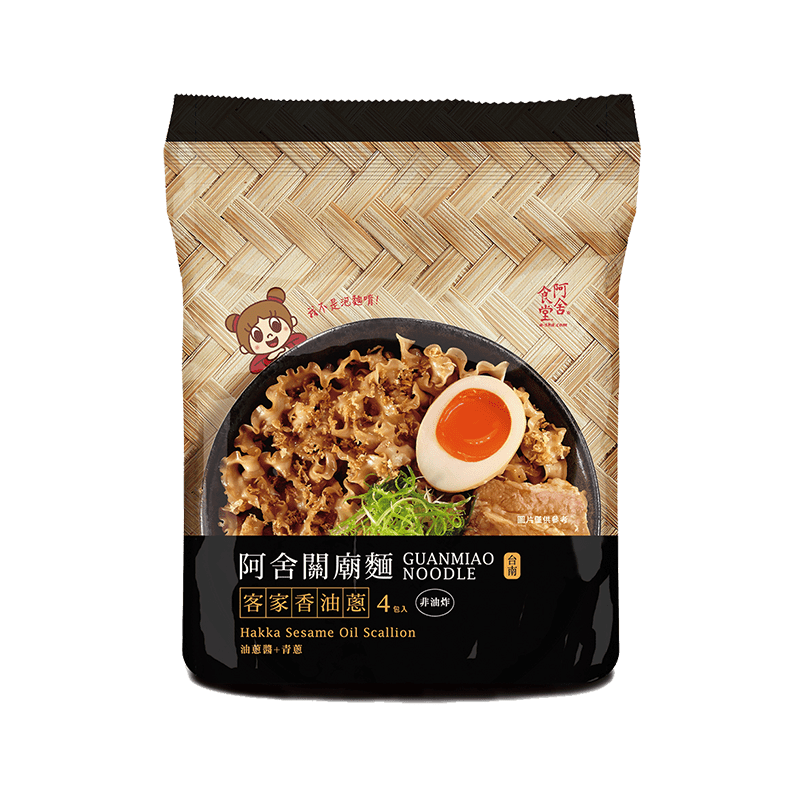 (4 Pack) Asha Hakka Scallion Sauce Premium Knife Cut Noodles, 13.55 oz
