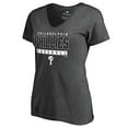 thumbnail image 2 of Women's Ash Philadelphia Phillies Charcoal Stack V-Neck T-Shirt, 2 of 3