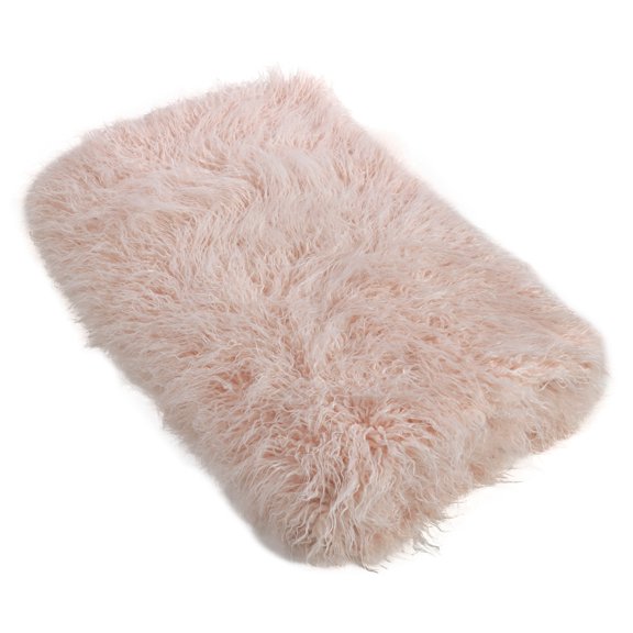 Saro Lifestyle Throw Blanket With Faux Mongolian Fur Design