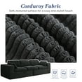 thumbnail image 5 of YODOLLA 110" Oversized Boneless Couch for Living Room,Cloud Sectional Sofa with Fluffy Corduroy Seat Cushions, 3 Seater Upholstered Floor Sofa, No Assembly Required, Black, 5 of 10