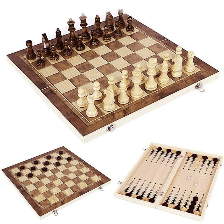 Folding Wood International Chess Board Game International Chess