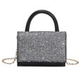 thumbnail image 2 of Bolsa Mini bolso de hombro Mujer Moda Lentejuelas Cuero Cadena Solapa Satchel (Plata) Tmvgtek Para estrenar, 2 of 9