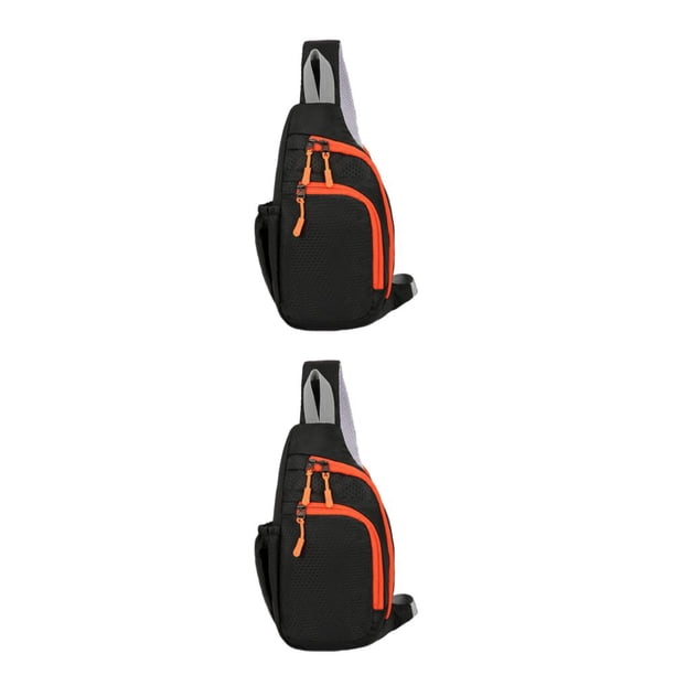Sonducket Bolsos de tela a la moda para el pecho para mujer, accesorios ligeros y funcionales, bolso de un solo hombro, negro negro 2Conjunto