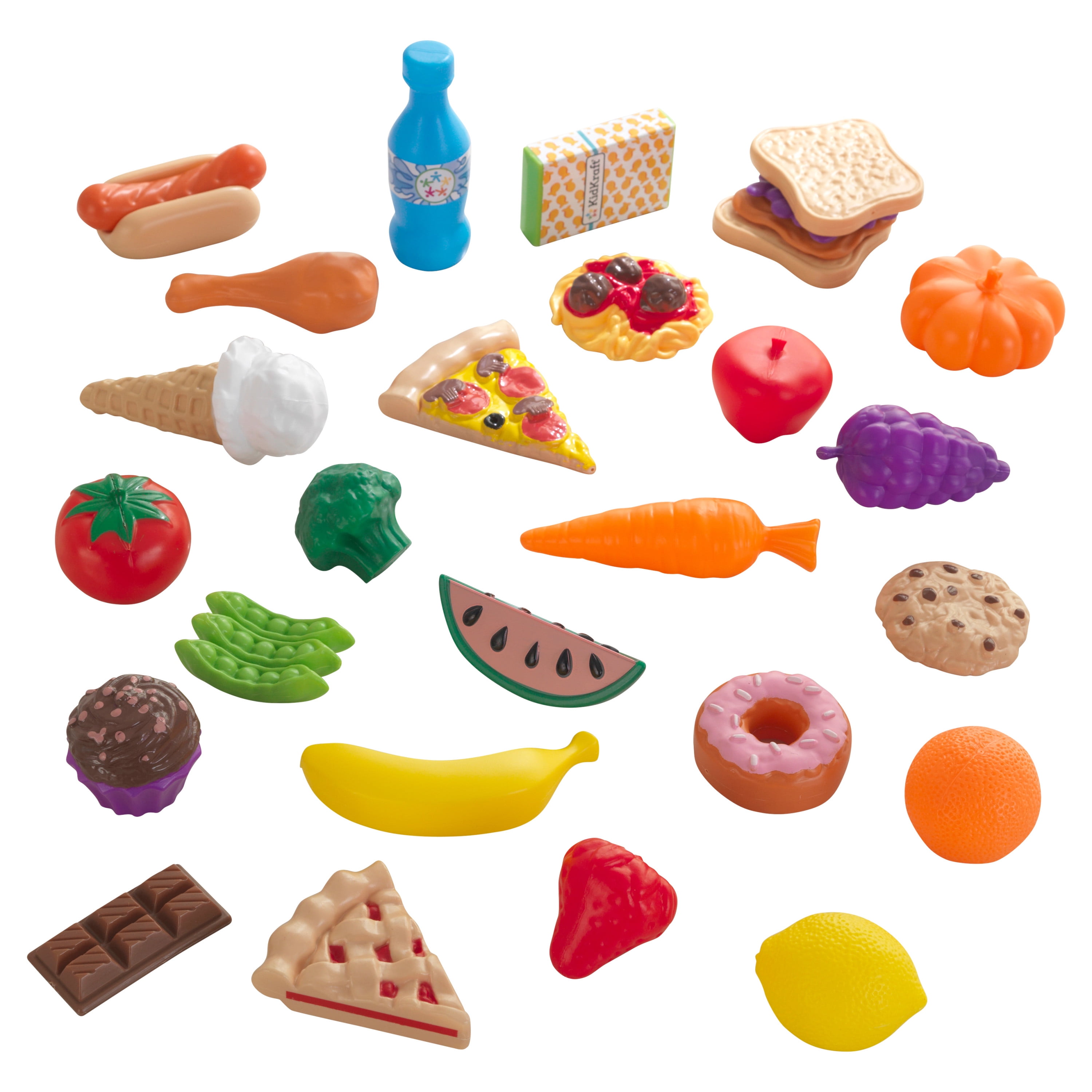 Kidkraft 30 Piece Plastic Play Food Set With Fruits Veggies Sweets