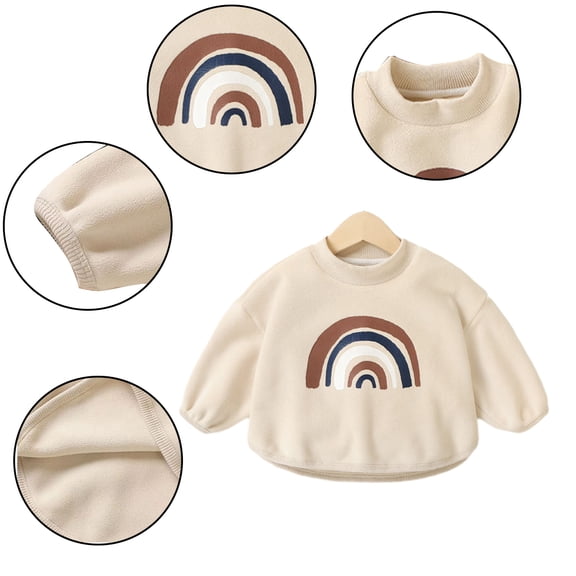 Esaierr Baby Newborn Boys Girls Fleece Sweatshirt Crewneck Warm Fall Winter Toddler Sweatshirt Clothes Tops for 9M-4Y