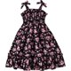 thumbnail image 1 of Vestido VARMILO 6 años negro con flores rosadas, 1 of 6