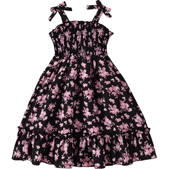 Vestido VARMILO 2-3 años Negro con flores rosas