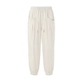 thumbnail image 4 of DHFJKG Tapered Linen Pants Women High Waisted Casual Drawstring Loose Fit Summer Harem Ankle-Tied Pants Comfortable Trousers, 4 of 4