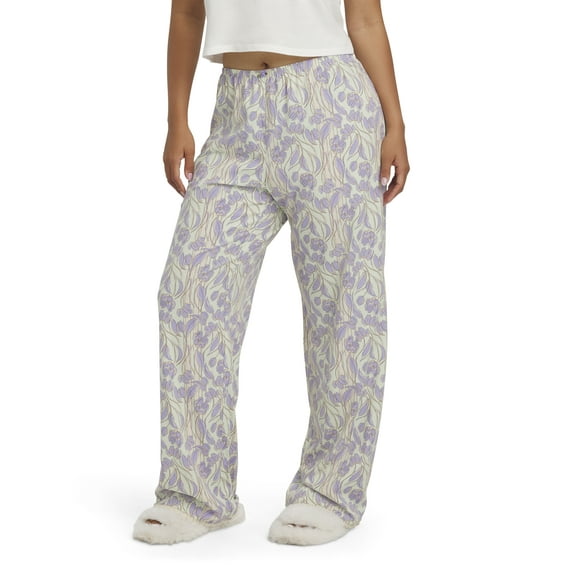 Mills by Millie Bobby Brown Women's Sleep Printed Rayon Pant with Lace Trim, Sizes XS-XXXL