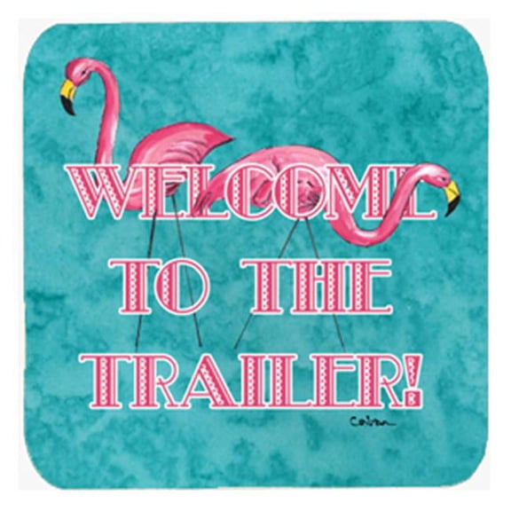 Welcome To The Trailer Foam Coasters, Set Of 4