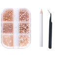 thumbnail image 1 of Accesorios para uñas Juego de taladros para uñas con perlas redondas de fondo plano semicírculo japonés, 1 of 2