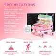 thumbnail image 4 of Patines LEVYTEMP Rainbow para niñas y niños de 6 a 12 años, color rosa, 4 of 6