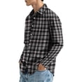 thumbnail image 5 of Men's Plaid Dress Shirts Long Sleeve Lapel Wrinkle Free Tee Fashion Casual Button Down Tops, 5 of 7