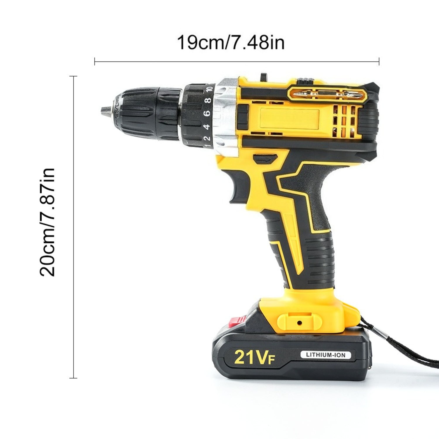 Cordless Drill&Impact Driver Combo-21V Lithium-Ion Rechargeable Multi-Function Hammer Drill with Electric Screwdriver, Pistol Grip Design for Home DIY Projects