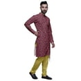 thumbnail image 2 of Atasi Cotton Long Kurta Pajama Set For Men Designer Casual Kurta Pajama Clothing, 2 of 3
