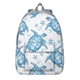 thumbnail image 1 of Abstract Nautical Sea Turtle Pattern Casual Daypack – Vintage Style Backpack with Oxford Durable Material, Large Capacity, and Anti-theft Features for School, Outdoor Activities, and Travel, 1 of 5