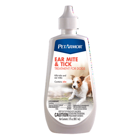 PetArmor Ear Mite & Tick Treatment for Dogs, 3 fluid ounces