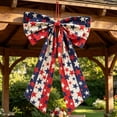thumbnail image 5 of Oversized Fabric Bow Hanging Ornaments in Patriotic Hues, Eye-Catching Party Decor Pendants for 4Th Of July, Indoor Entryways, Venue Setup and Independence Day Festive Scene Arrangement,, 5 of 6