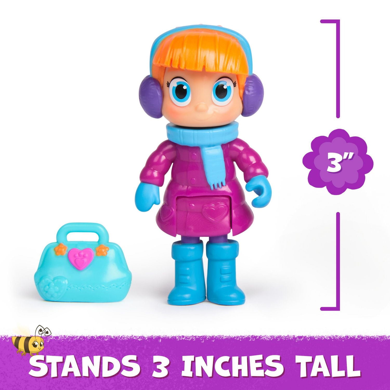 Vida la Véto, Coffret Diagnostic hivernal avec figurines articulées Vida et Popcorn et mallette de vétérinaire de Vida, jouets pour filles et garçons à partir de 3 ans