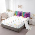 thumbnail image 3 of Building Blocks Full Comforter Set,7 Pieces Rainbow Bricks Comforters Full Bed in a Bag Gradient Watercolor Geometry Brick Bedding Comforter Sets with Comforter,Sheets,Shams & Pillowcases, 3 of 5