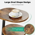 thumbnail image 6 of Small Oval Side Table with Metal Frame, 3-Tier Nightstand for Living Room Bedroom Bathroom, Vintage Brown, 6 of 9