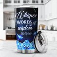 thumbnail image 3 of Tumbler Dragonfly Gifts For Women Whisper Words Of Wisdom Let It Be Coffee Cup With Name 20 Oz Insulated Tumblers Dragonfly Flower Print Stainless Steel Mug, 3 of 6