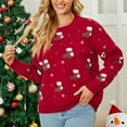 thumbnail image 2 of ShomPort Christmas Sweaters For Family Long Sleeve Crewneck Kint Sweater Womens Fall Winter Pullover Casual Blouse Tops, 2 of 8