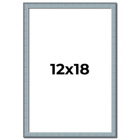 12x18 Frame Rustic Sky Blue Solid Wood Picture Frame | 0.75 Inch Moulding Width |Includes UV